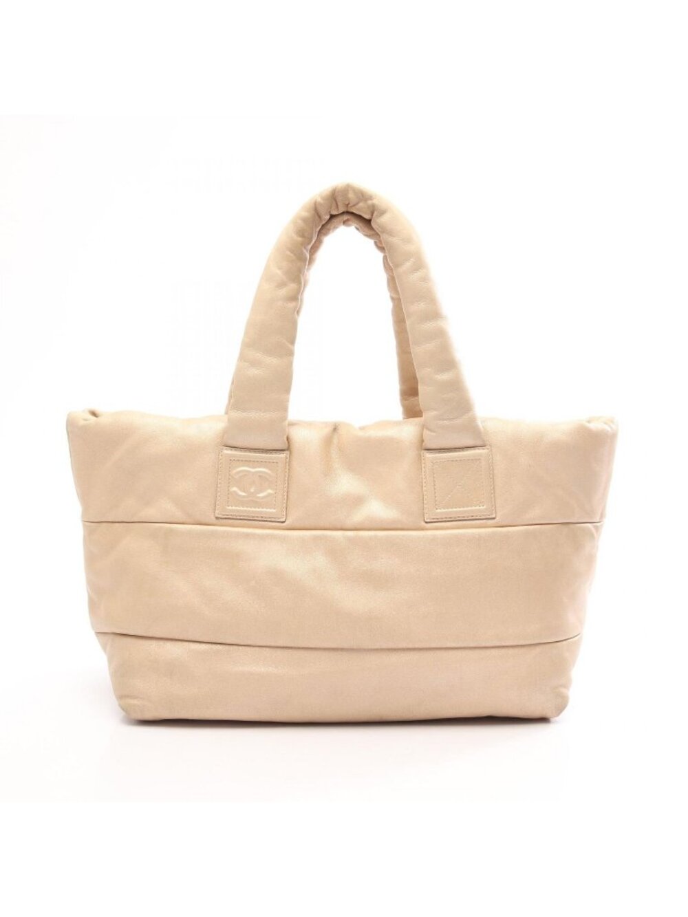 Chanel Tote Bag Coco Cocoon MM Gold Leather Large